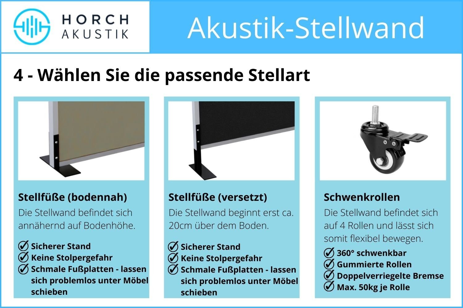 eloxiert), Raumtrenner, Akustik Silber Stellwand Flexibel, Beweglich, 1,5m Akustik x Pinnwand, Marmorgrau, Rahmen: Stellwand, Aufstellbar, Hochformat (1m Effektiv Horch