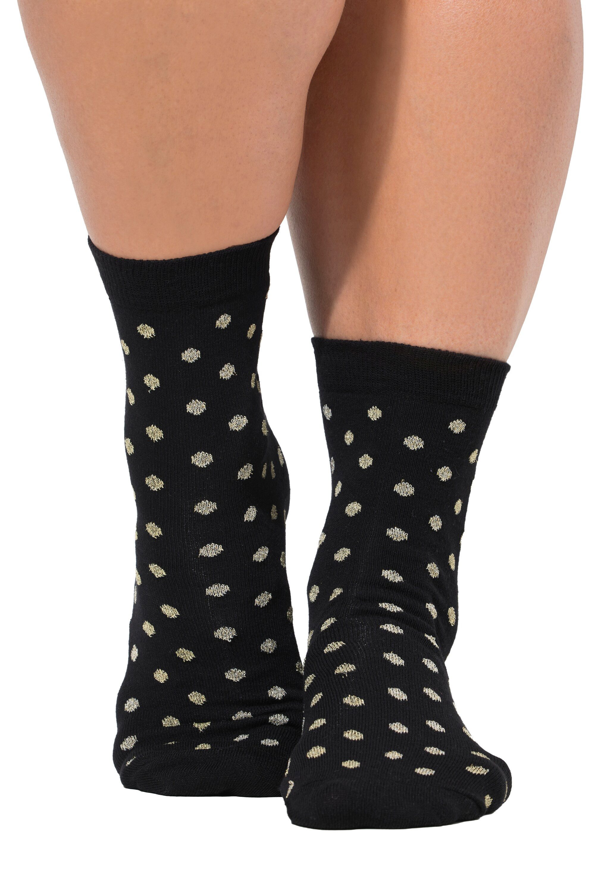 Ulla Popken Kuschelsocken Strümpfe 3er-Pack Tupfen/Glitter