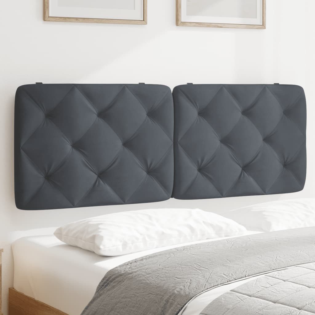 vidaXL Bett Kopfteil-Kissen Dunkelgrau 140 cm Samt (1-tlg)