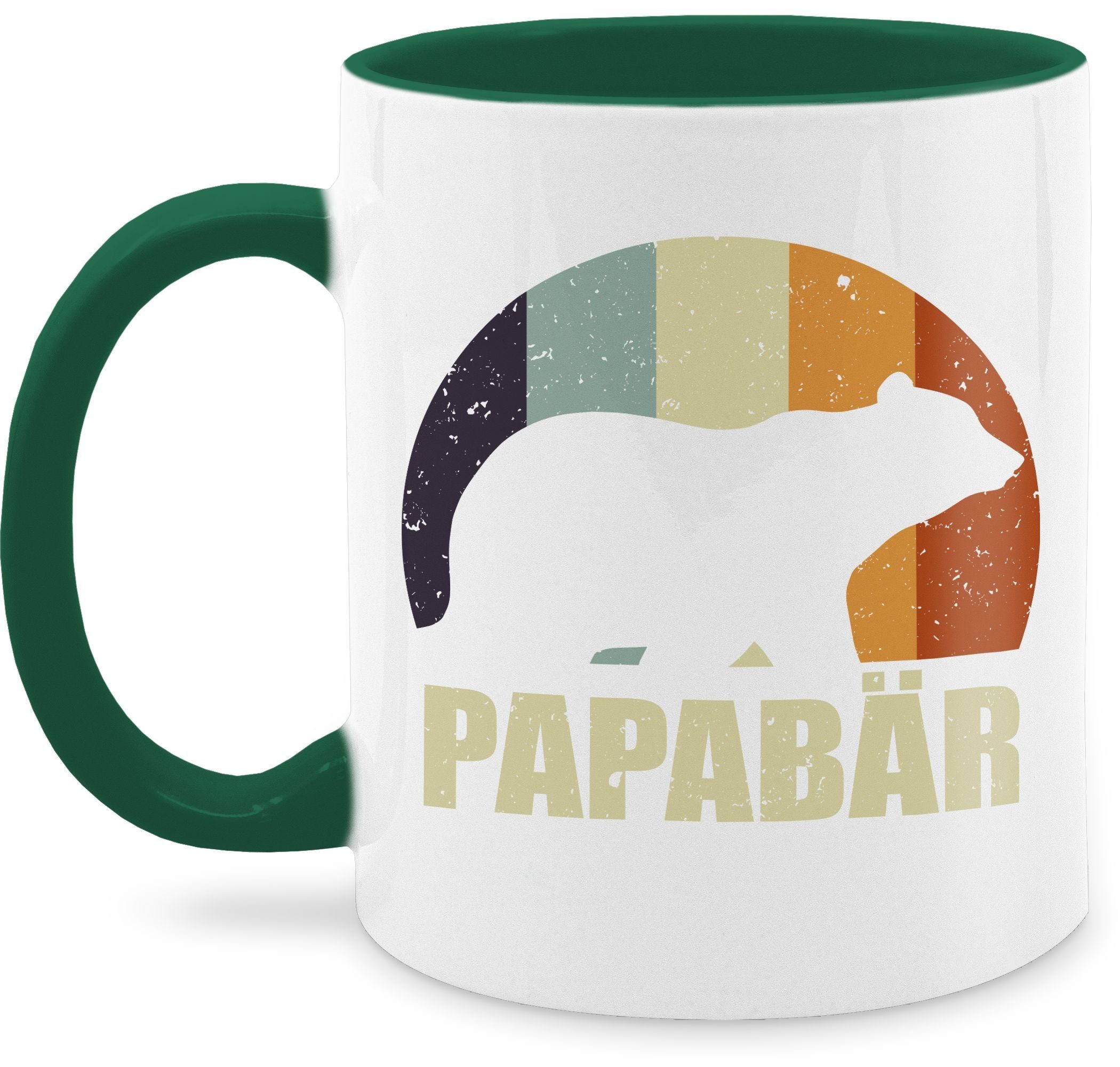 Shirtracer Tasse Papa Bär Papa Bear, Keramik, Geschenk Vatertag Kaffeetasse 1 Petrolgrün