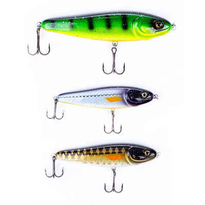 Zite Kunstköder Jerkbait-Set mit Drillingshaken 43-75 g 12,5-15 cm Hechtköder 3 Stück