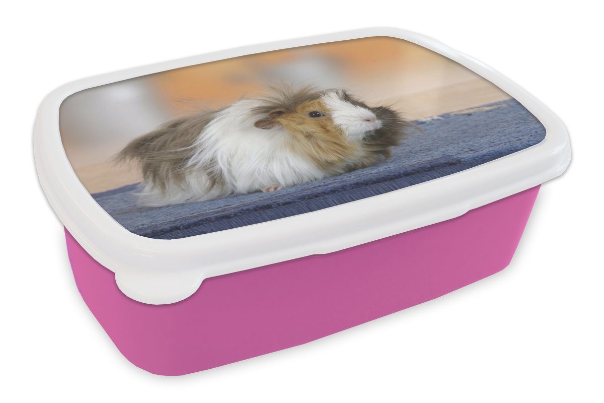 MuchoWow Lunchbox Mini-Meerschweinchen, Kunststoff, (2-tlg), Brotbox für Erwachsene, Brotdose Kinder, Snackbox, Mädchen, Kunststoff rosa | Lunchboxen