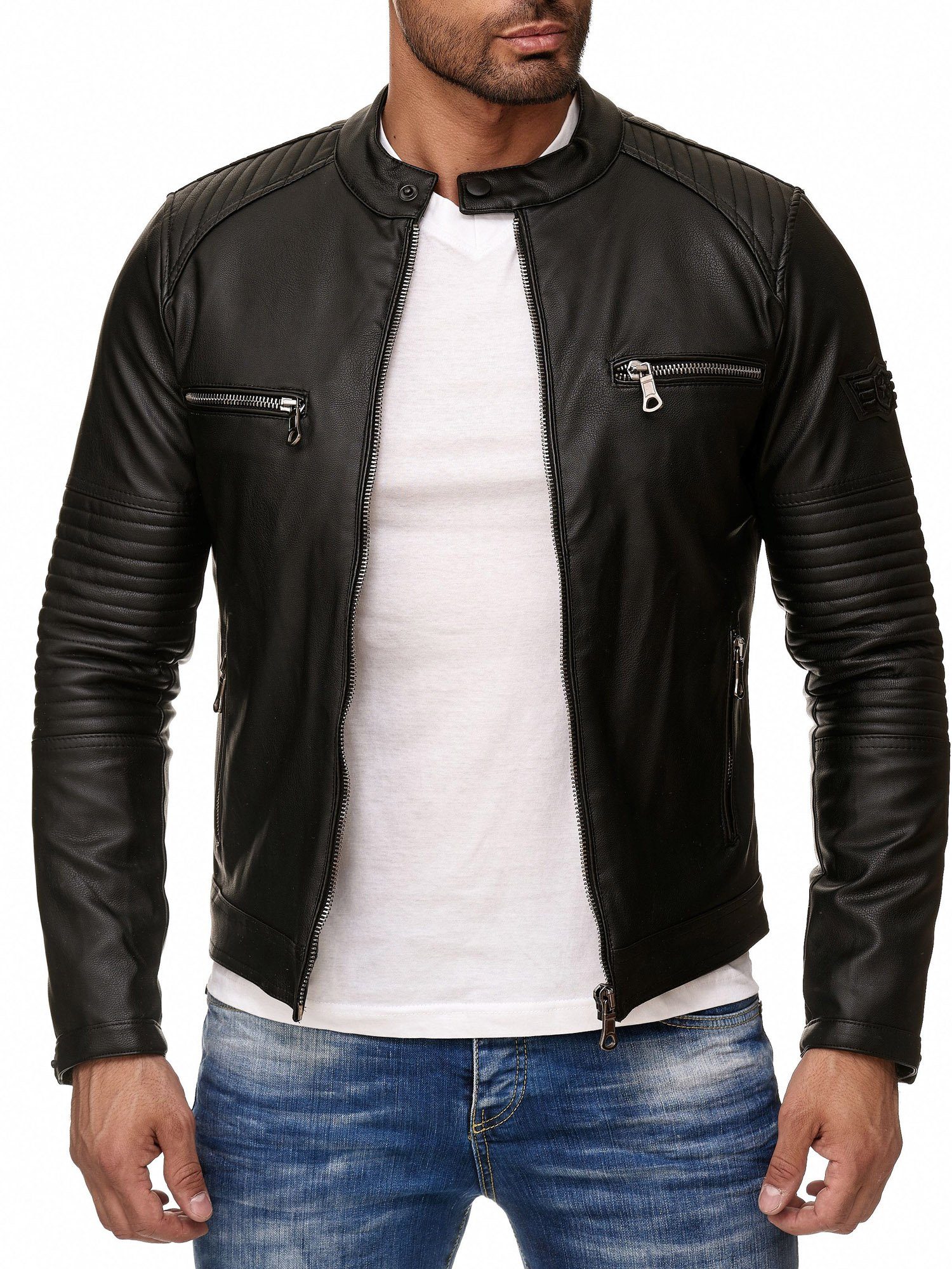 Reslad Lederimitatjacke Reslad Kunstlederjacke Herren-Jacke Leder-Jacke günstig online kaufen