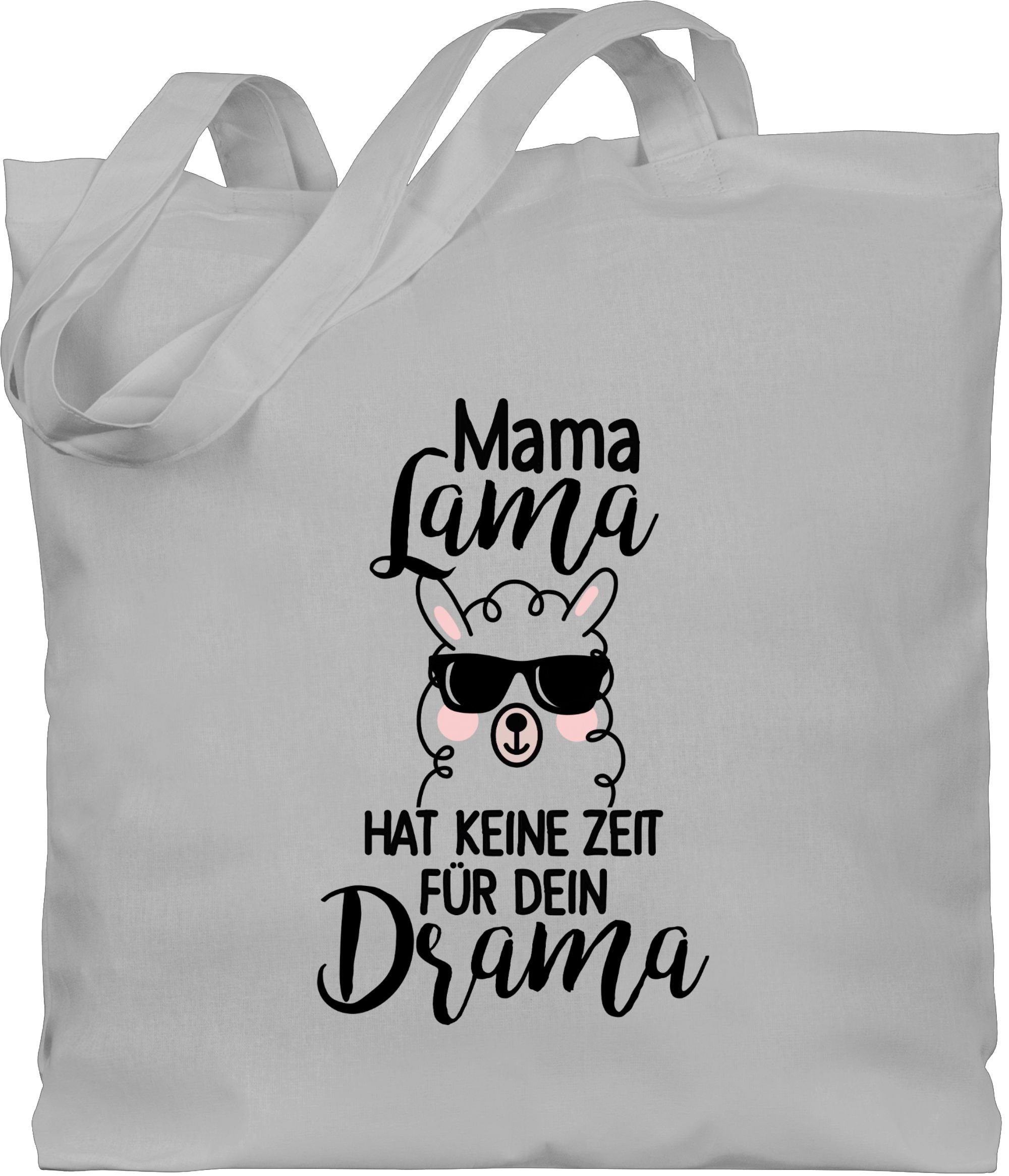 Zeit hat Muttertagsgeschenk Drama, für 1 Umhängetasche dein Lama Hellgrau Shirtracer keine Mama