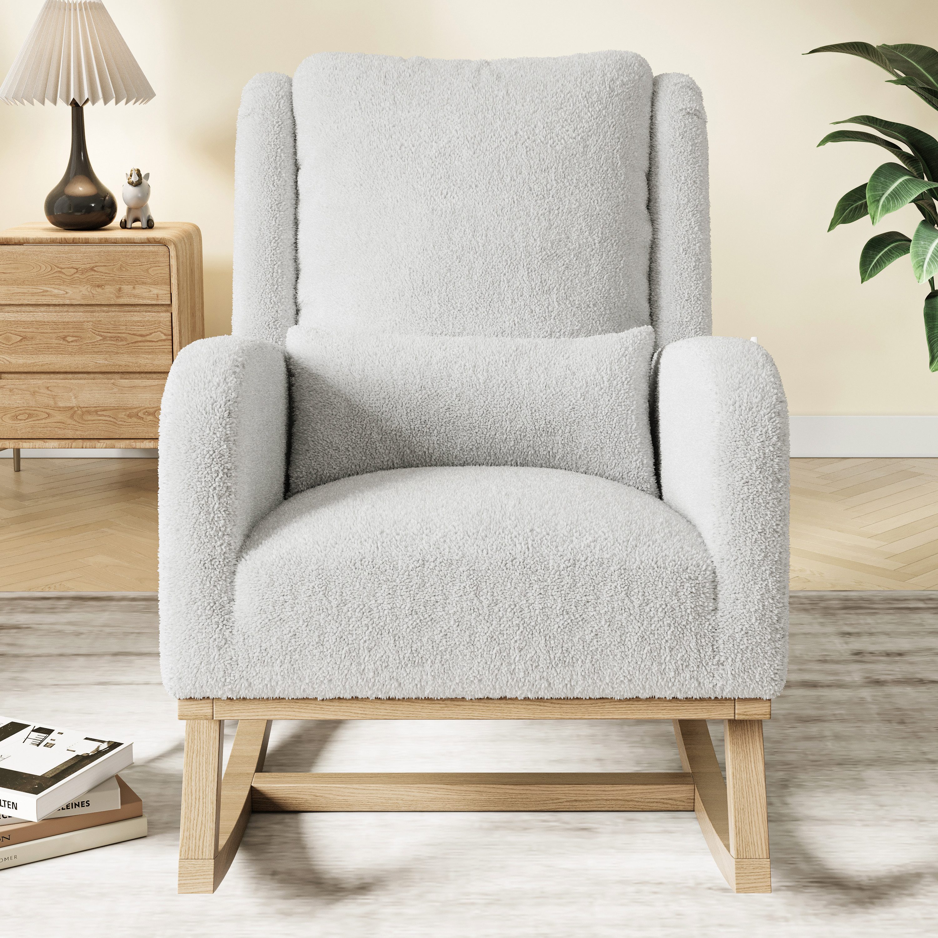 PXloue Schaukelstuhl Ergonomischer Schaukelstuhl mit Nackenstütze und feuer günstig online kaufen