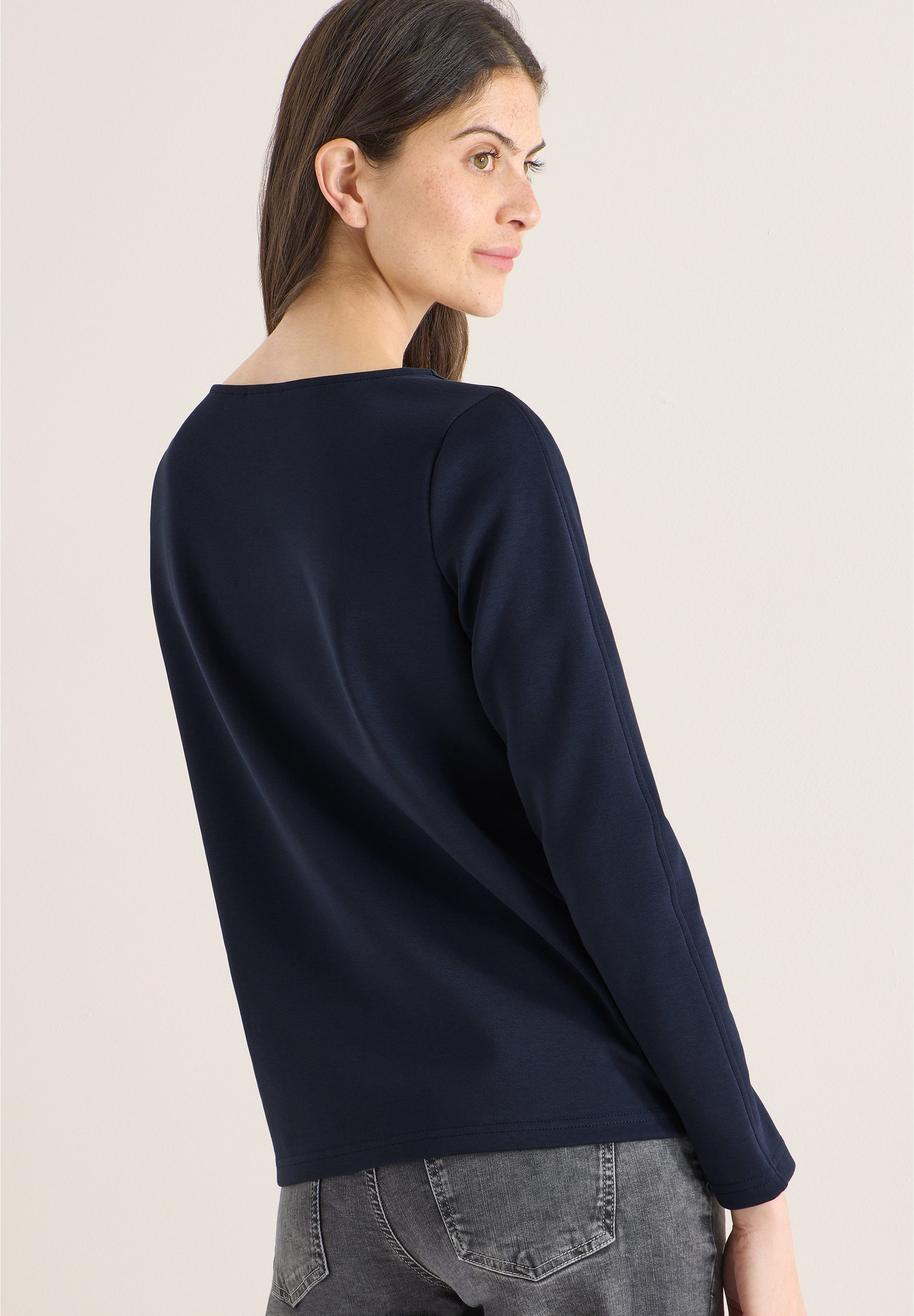 CECIL Langarmshirt modernes Front-Artwork mit Stickerei