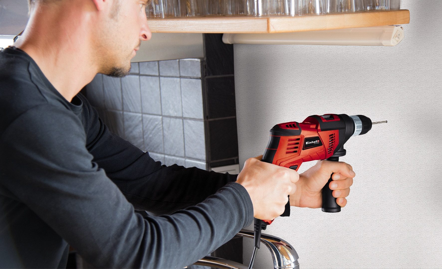 Einhell Schlagbohrmaschine TC-ID 550 E, 220-240 V, max. 2800 U/min, kompakte Bauweise für einfache Handhabung