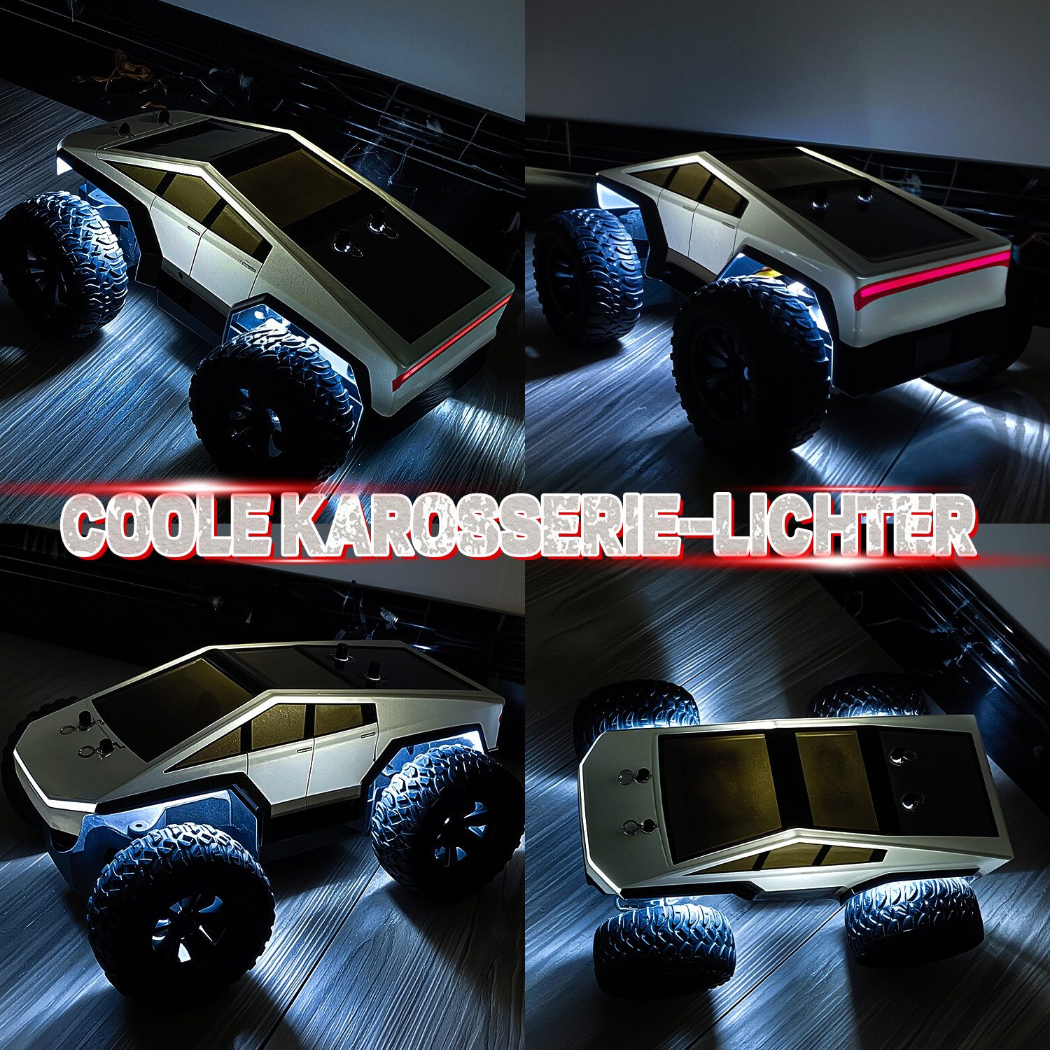 Esun RC-Auto Monster Truck Ferngesteuert, 2,4 GHz 1:18 RC Monstertruck mit LED (Set, Komplettset), Perfekt Geschenk für Jungen, Mädchen ab 3 4 Jahre.
