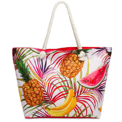 Caspar Strandtasche TS1055 große Damen XXL Strandtasche mit bunten Hawaii Motiven