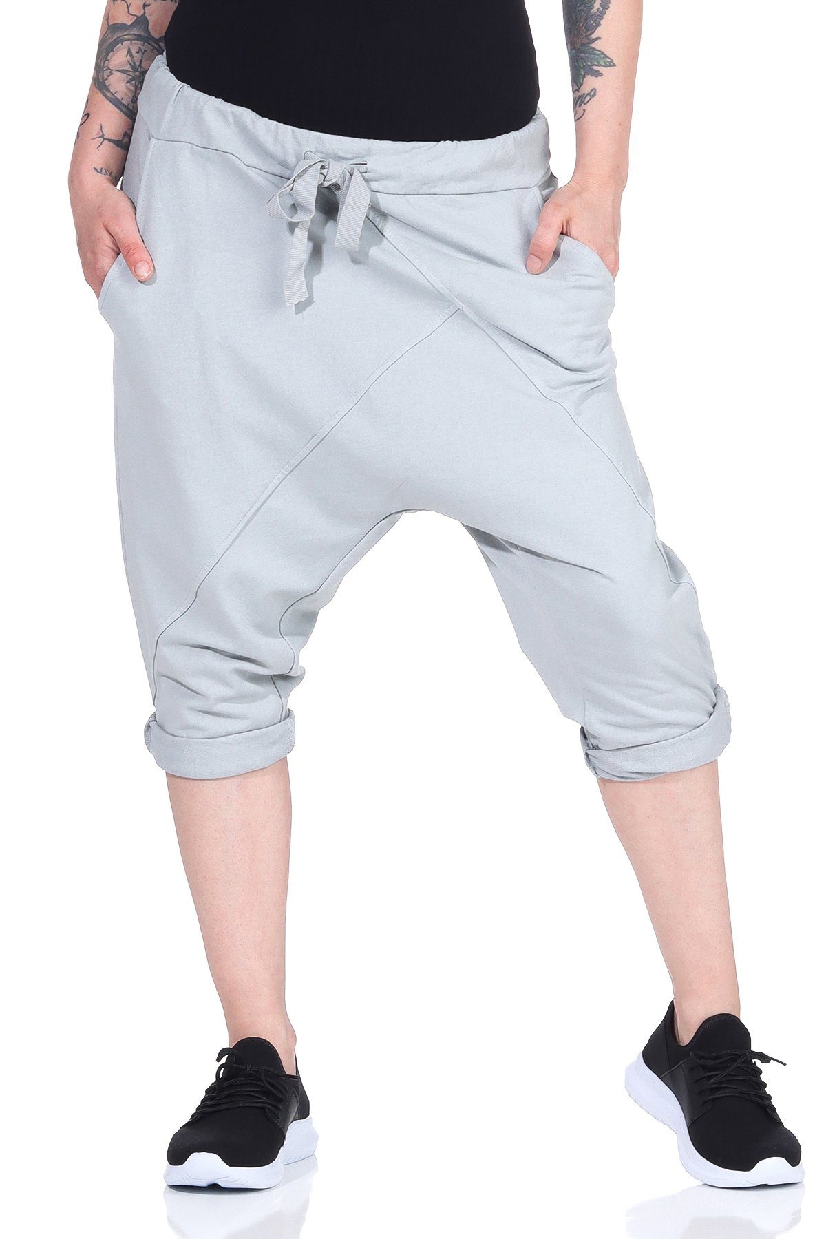 CLEO STYLE Jogginghose Bermuda 107 Hellgrau günstig online kaufen