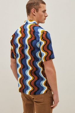 Next Kurzarmhemd Kurzarmhemd mit Print und kubanischem Kragen (1-tlg)