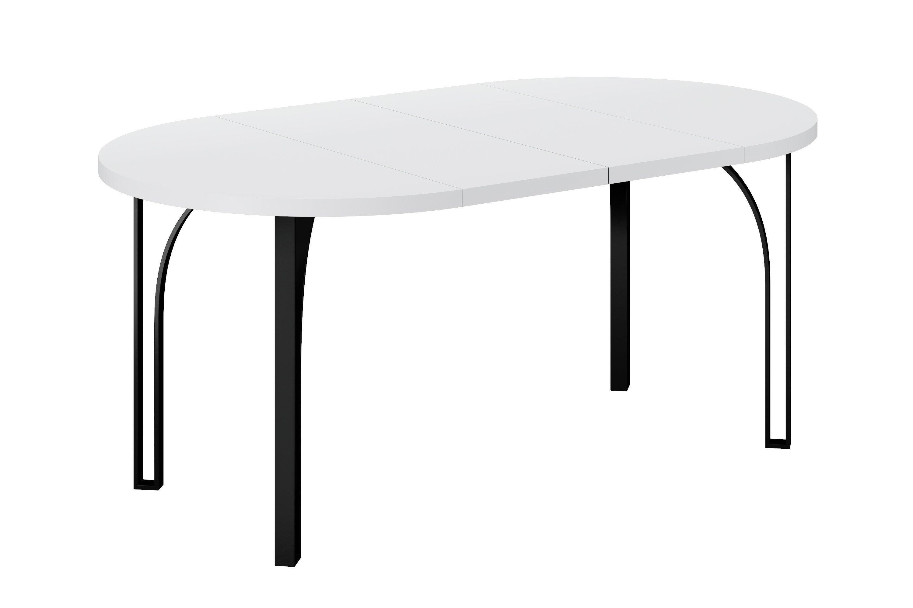 Polini Home Esstisch Esstisch und laminierte weiß, 100-176 kratzfest, Tischplatte, ausziehbar extra hitzebeständig, cm stoß- DAMME
