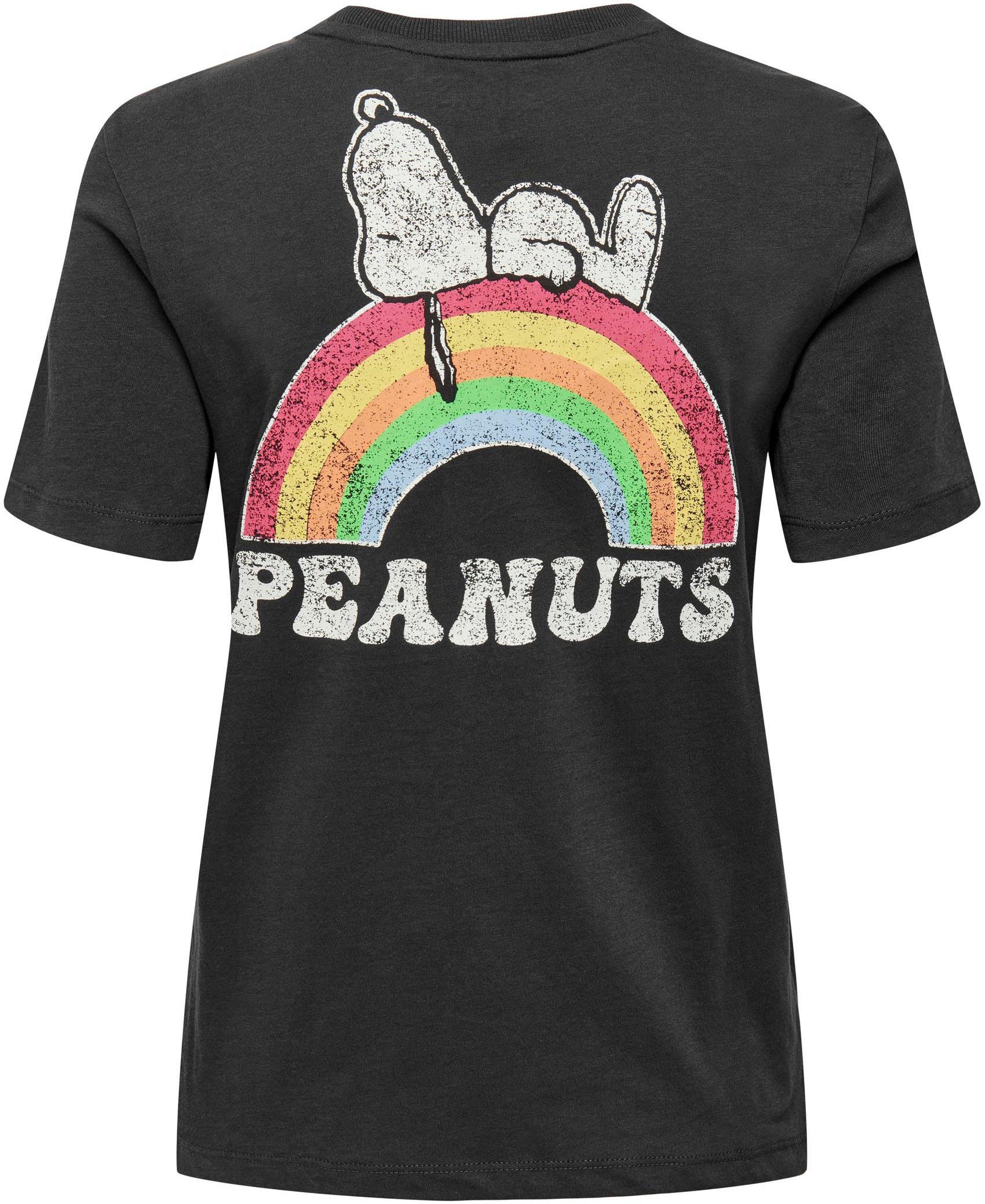 ONLY BOX REG Prints Kurzarmshirt FLOWER ONLPEANUTS Print:Rainbow unterschiedliche TOP S/S Snoopy Phantom JRS