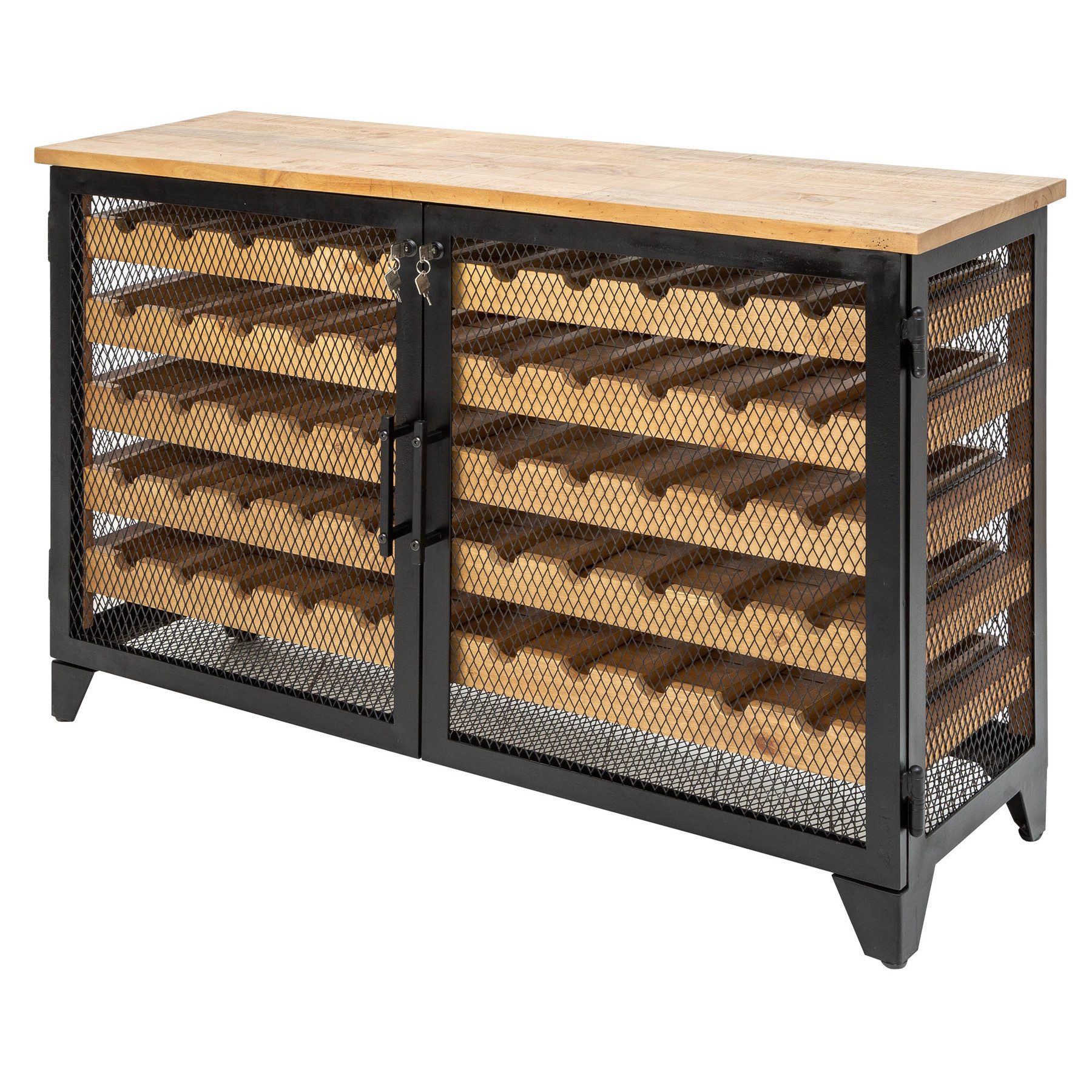 Weinschrank BODEGA 127cm natur / schwarz