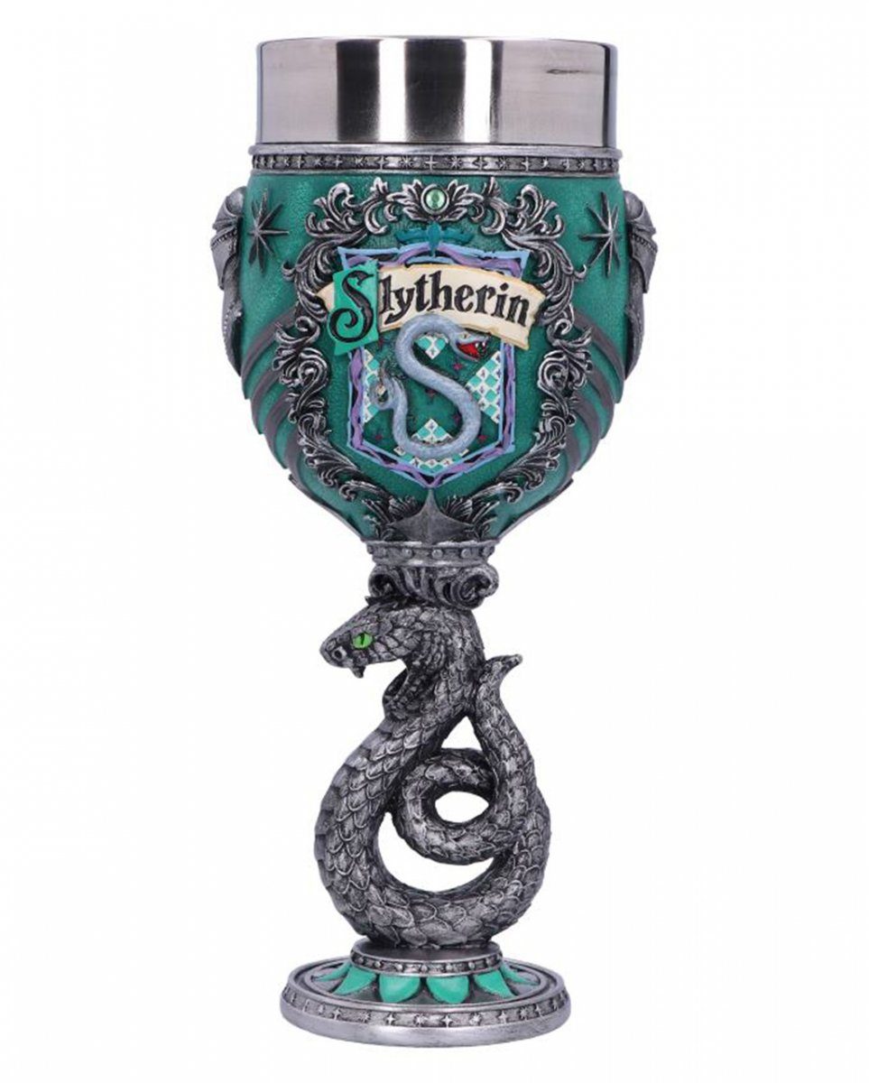 Horror-Shop Geschirr-Set Harry Potter Slytherin Kelch für Sammler, Polyresin / Edelstahl