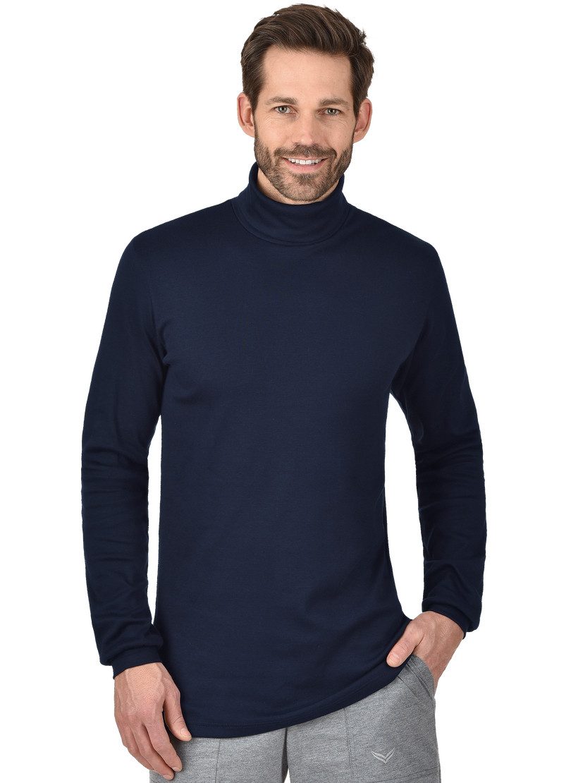 Trigema Rollkragenshirt TRIGEMA Langarm Ski- und Sport-Rollkragenpullover navy