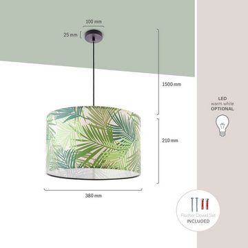 Paco Home Pendelleuchte Ostende 534, ohne Leuchtmittel, Esstisch Lampenschirm Küchenlampe Wohnzimmer Modern Jungle Palme