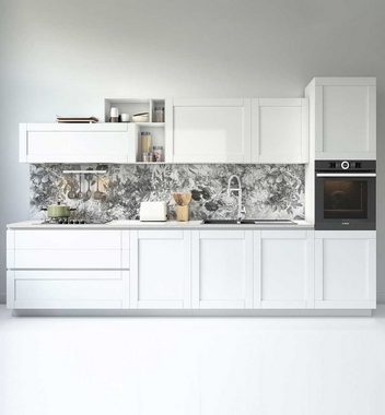 MyMaxxi Dekorationsfolie Küchenrückwand Vintage weißes Blumenbeet selbstklebend