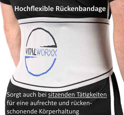 VITALWORXX Rücken Stützgürtel Soft - Rückengurt mit extra großem und stufenlosen Verstellbereich