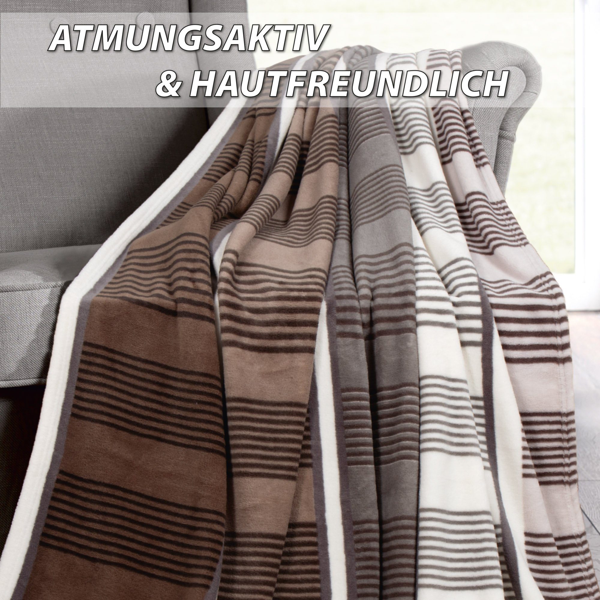 Wohndecke Mikrofaser Flausch 150x200cm, Bestlivings, Kuscheldecke günstig online kaufen