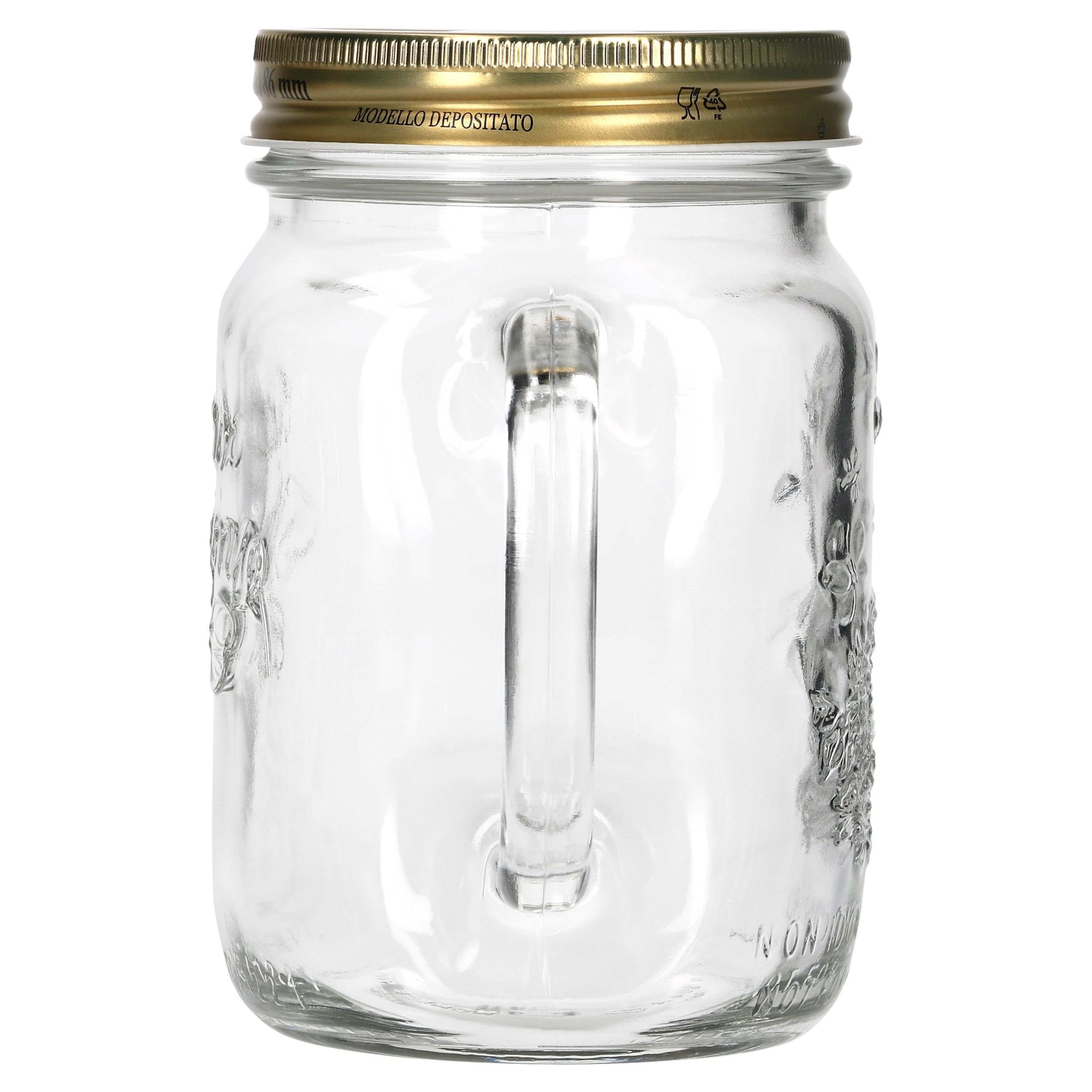 Bormioli Rocco Glas 4x Quattro Stagioni Henkel-Gläser 0,75L + Rezeptheft Cocktail-Glas, Glas