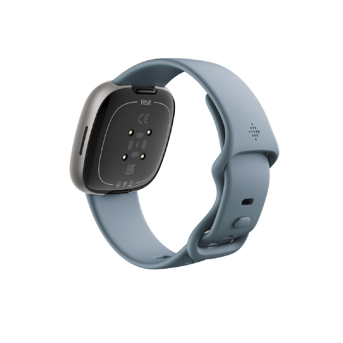 fitbit Sportuhr Fitbit Versa 4 Wasserfallblau - Intelligente Uhr mit Band, Telefonsuchfunktion, Überwachung der Herzfrequenzvariabilität (HRV)