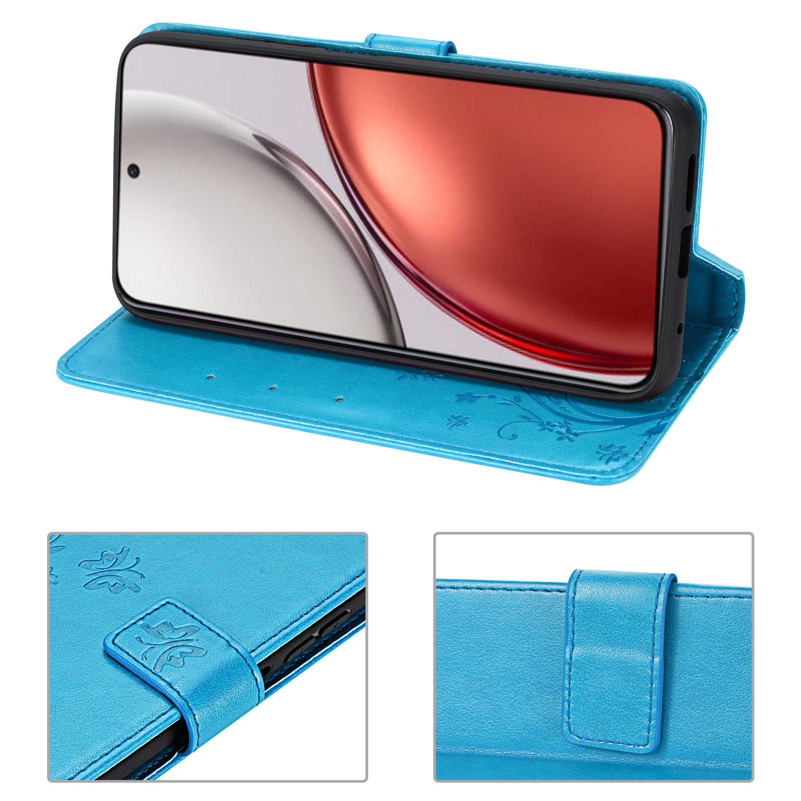 betterfon Handyhülle für Honor Magic 8 Lite Hülle Klapphülle Wallet Case Flip Cover Tasche, Klapptasche mit Magnetverschluss 3 Kartenfächer & Standfunktion – Bild 5 von 5