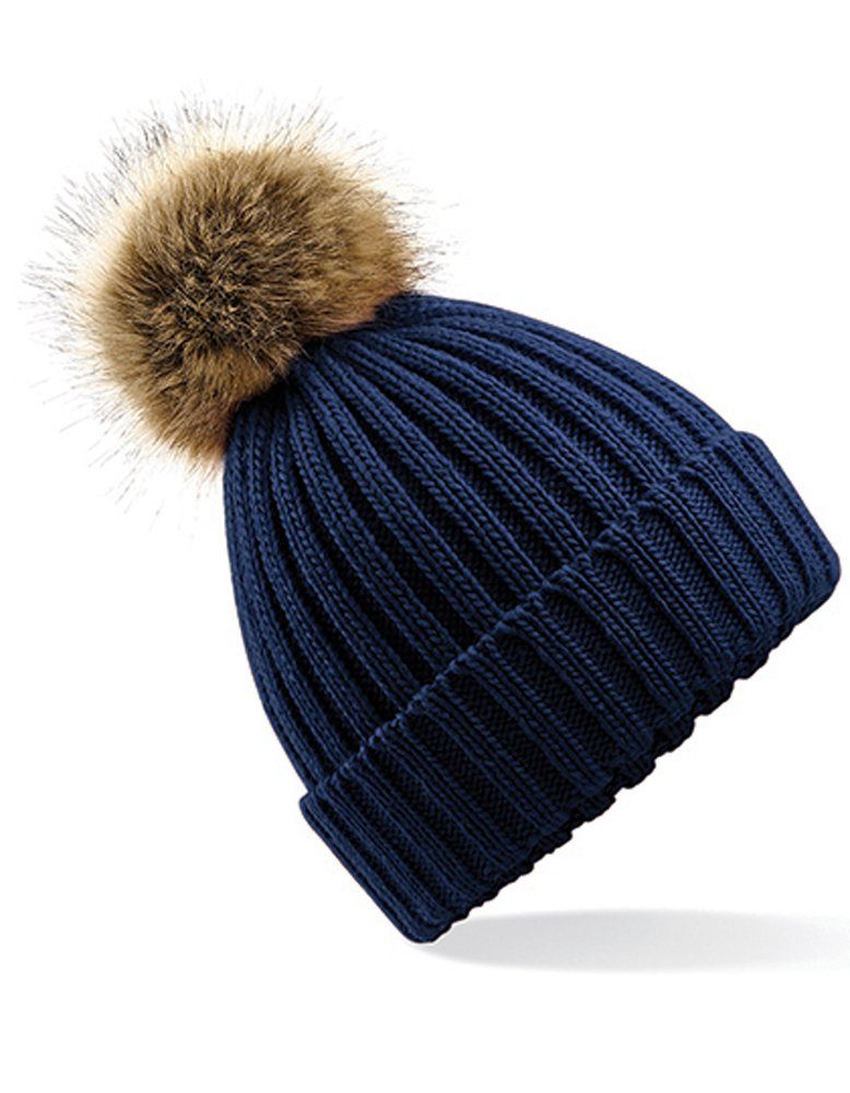 Goodman Design Bommelmütze Strickmütze Pompon Pudelmütze Beanie (2er Pack) (Spar-Set, 2er Pack) Luxus-Kunstfell-Bommel, zum Waschen abnehmbar