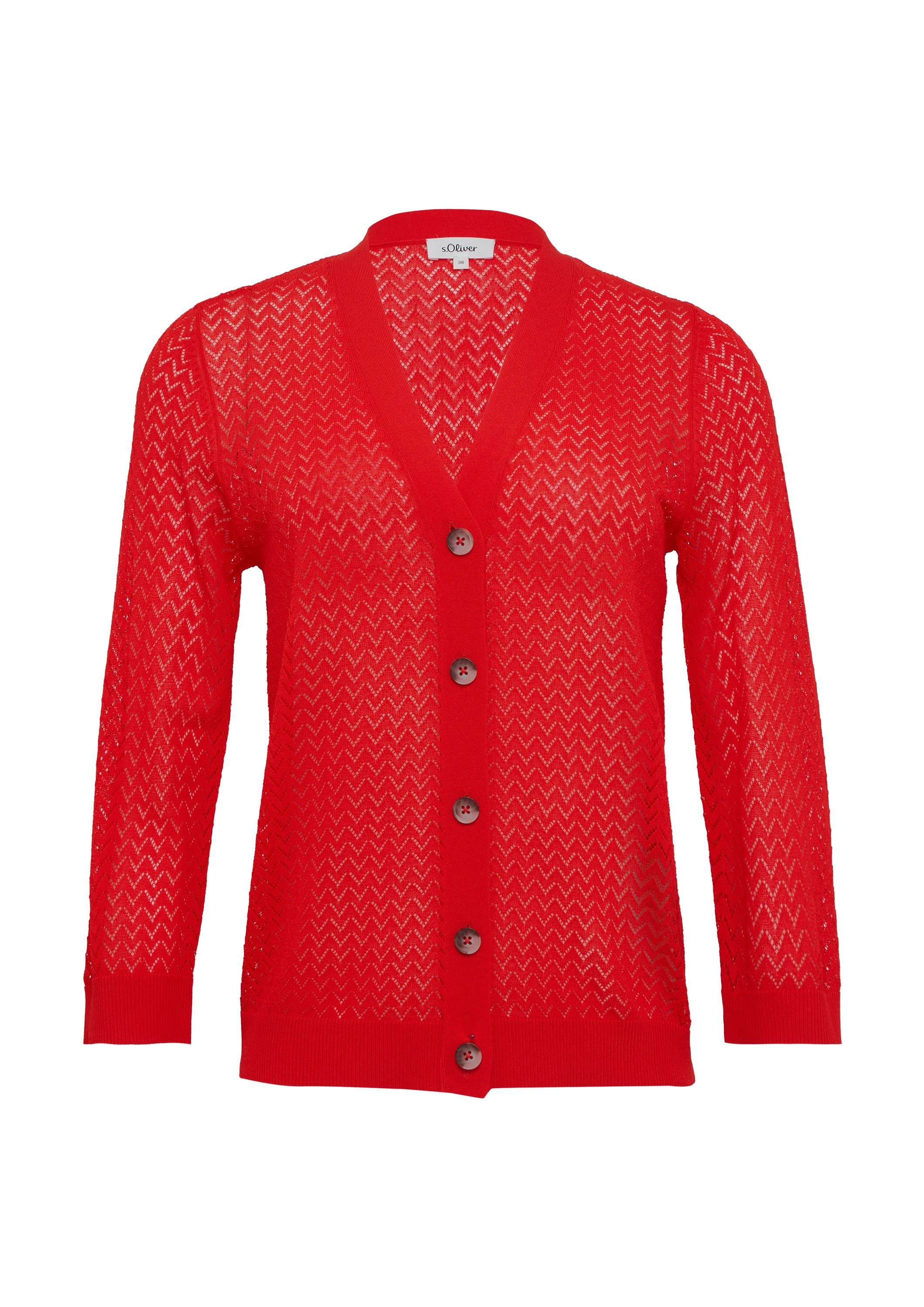 s.Oliver Cardigan Strickjacke Ajour-Strickjacke aus Viskosemix günstig online kaufen