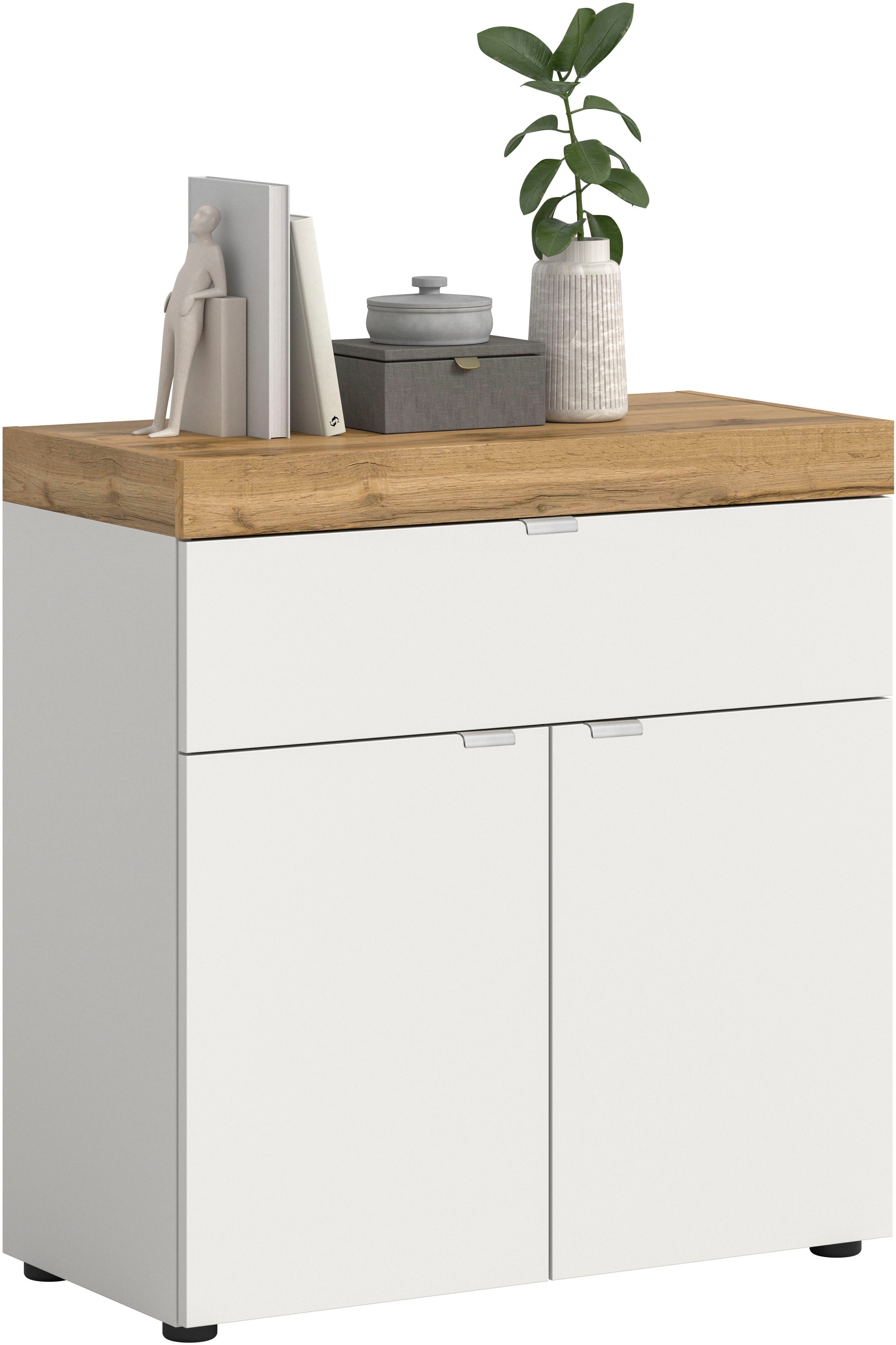 OTTO home Kommode MAMBO II, Breite 77cm, 2 Türen, 1 Einlegeboden, 1 Schubkasten (1 St., 2-farbige Ausführung, in verschiedenen modernen Trendfarben erhältlich), Kommode, Anrichte, Wohnzimmer, Schlafzimmer