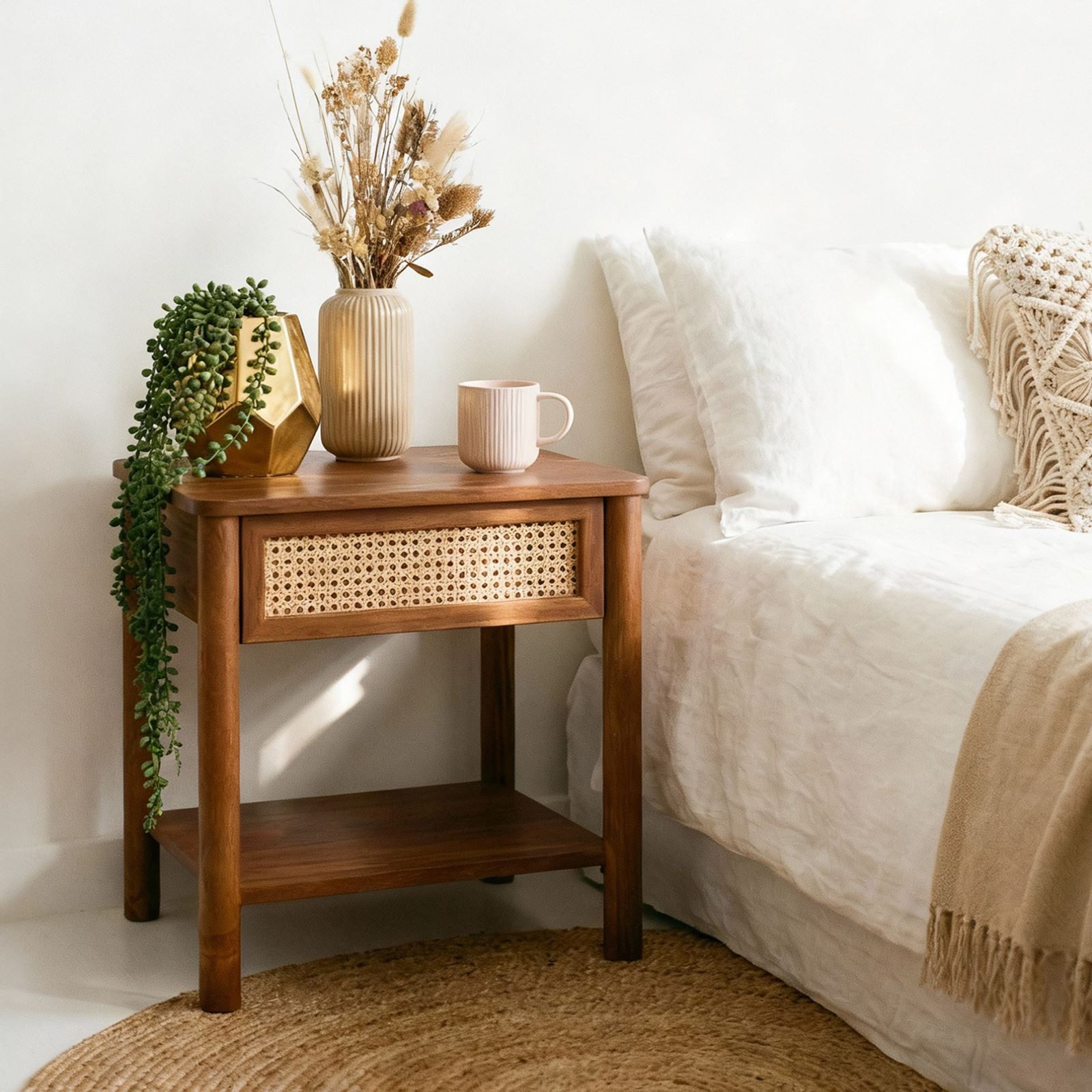 IDIMEX Nachttisch CEFIRA, Nachttisch Massivholz mit Schublade und Ablagefac günstig online kaufen