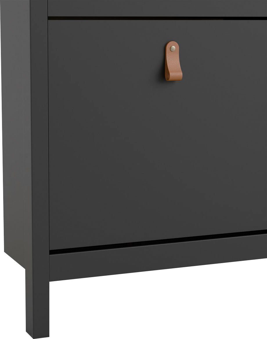 Home affaire Schuhschrank Madrid, Schuhaufbewahrung mit Griffen, skandinavisches Design Mit 4 Klappen, jeweils 2 Böden, B: 102 cm, H: 103 cm, Zwei Griffarten