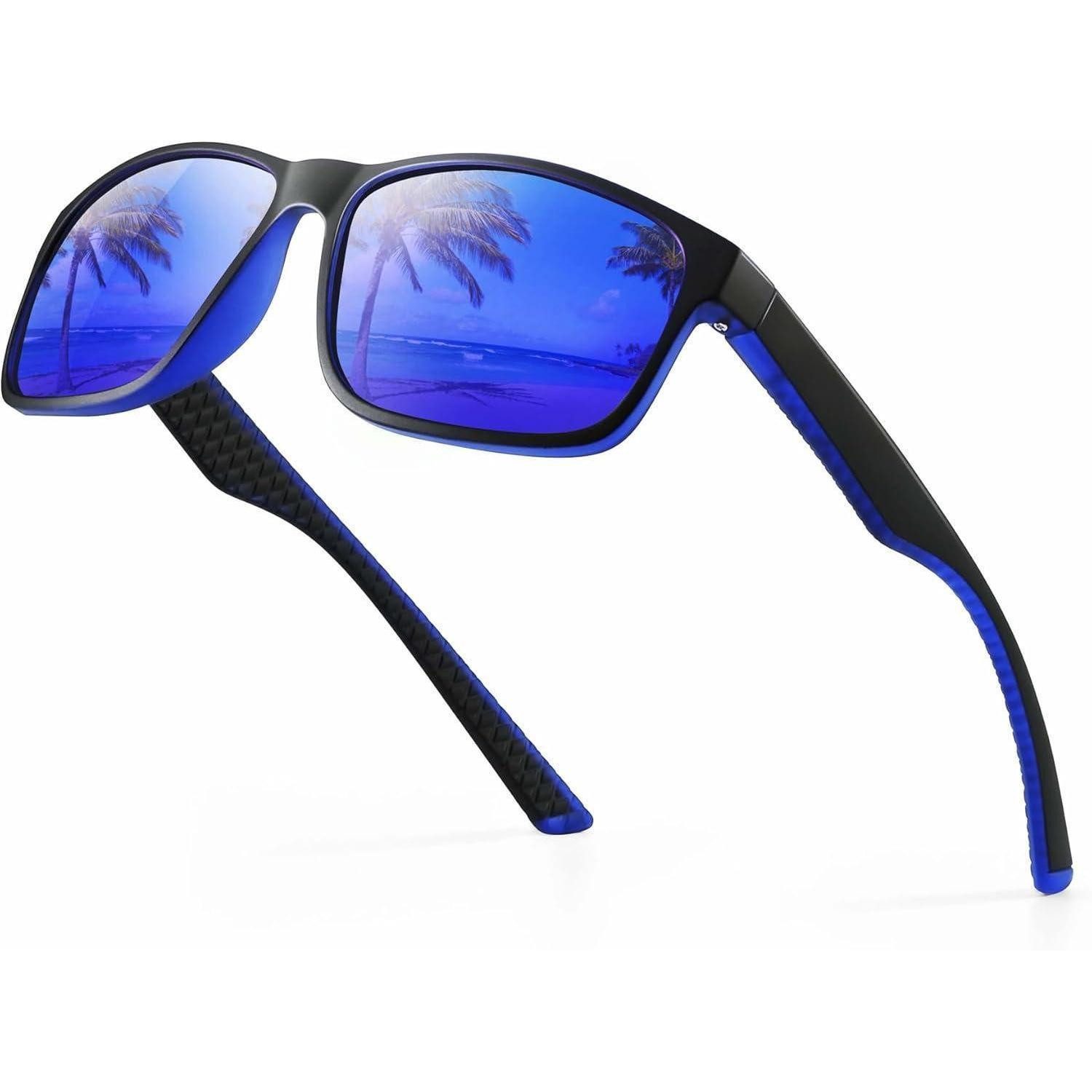 LuxusKollektion Retrosonnenbrille Sonnenbrille Unisex Polarisiert UV400 Rechteckig Schwarz 3a-dunkelblau (1-St)