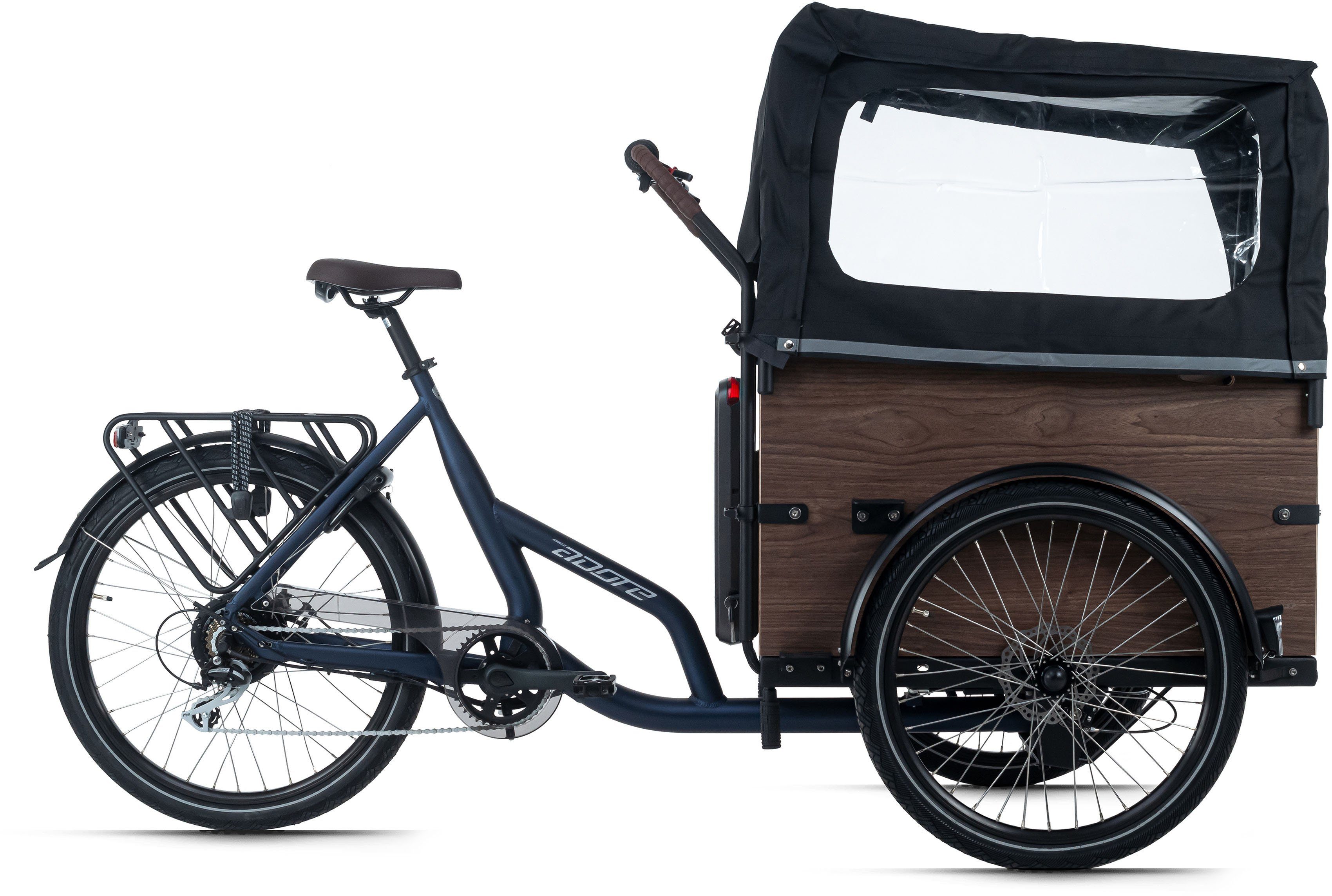 Adore E-Bike Lastenrad Urban Deluxe, 7 Gang Shimano Acera Schaltwerk, Kettenschaltung, Heckmotor, 468 Wh, ABUS Shield 5650 Rahmenschloss