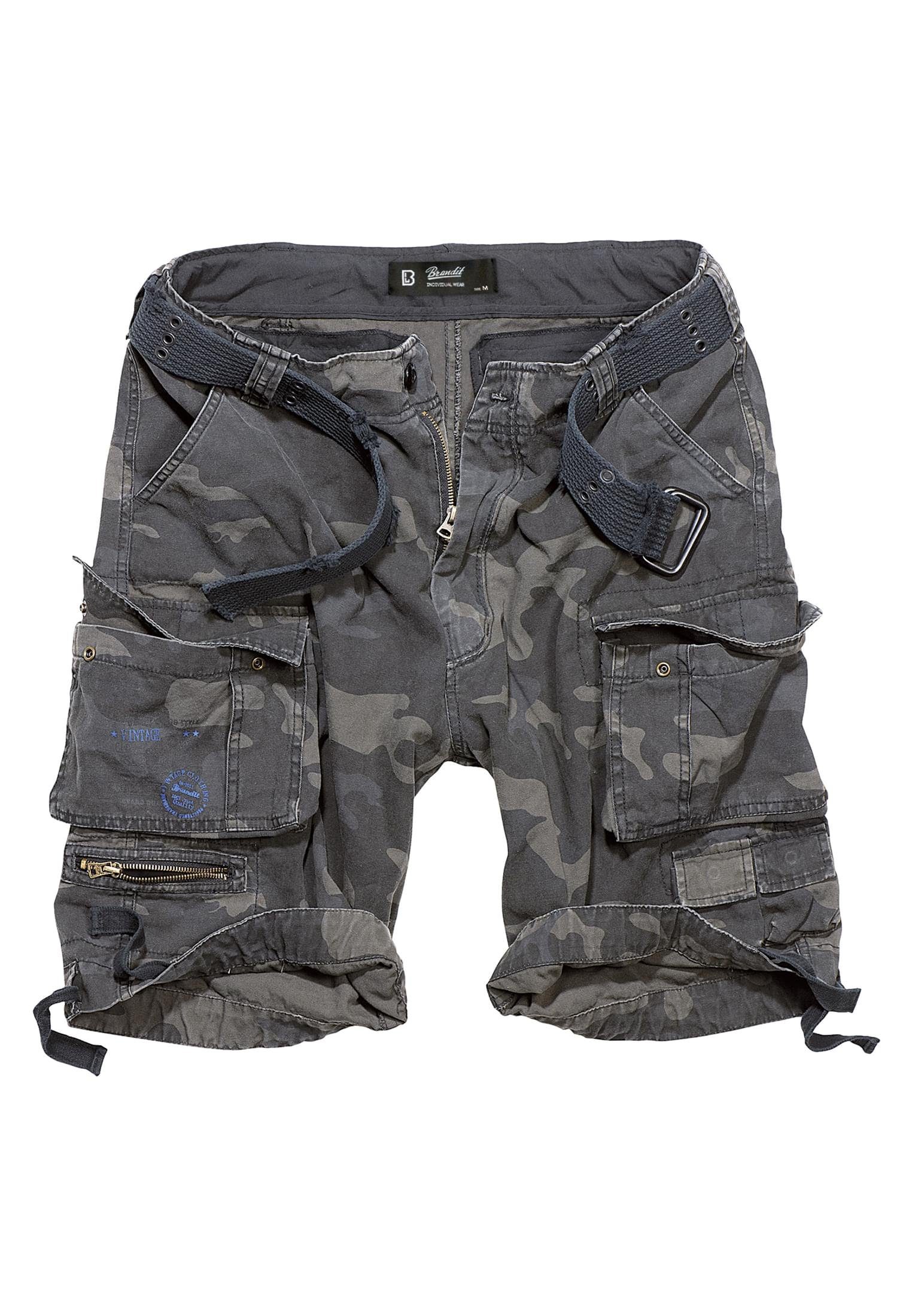 Brandit Stoffhose Herren Savage darkcamo (1-tlg) Cargo Vintage Shorts