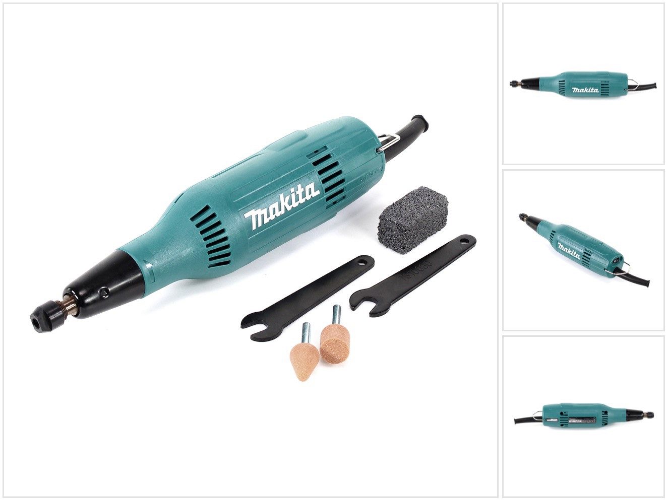 Makita Прямая шлифовальная машина GD0603 Прямая шлифовальная машина 6 mm 240 Watt mit Zubehör 2 Schleifstifte