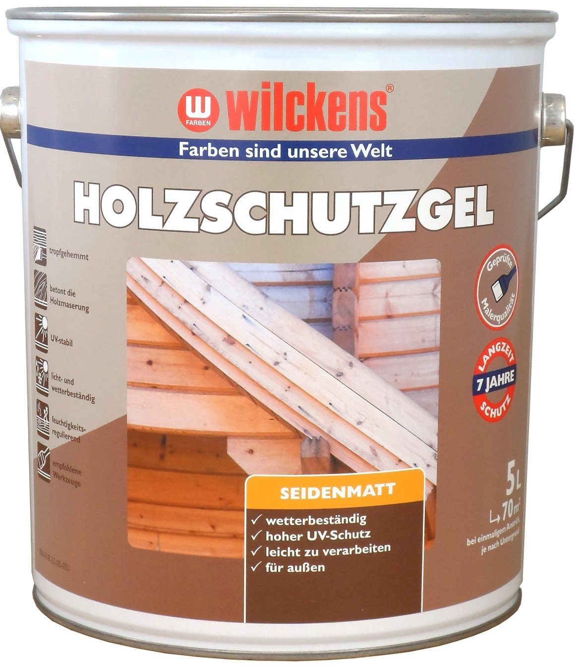 Wilckens Farben Holzschutzlasur, Holzschutz-Gel farblos 5 Liter