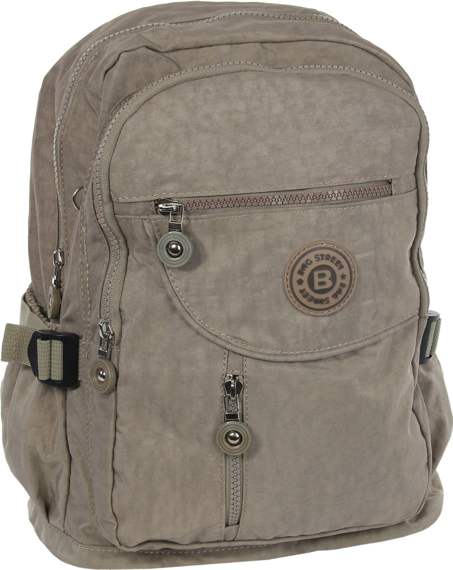 BAG STREET Freizeitrucksack Bag Street unisex Jugend Sporttasche (Cityrucksack), Damen, Jugend Cityrucksack, Freizeitrucksack Nylon, stone, braun 38cm