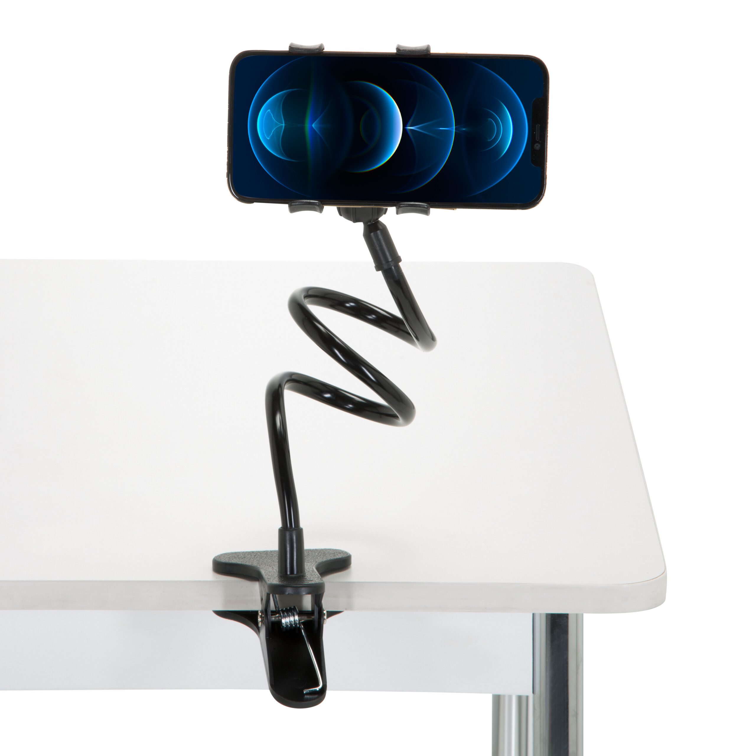 hjh OFFICE Handy-Halterung Handy & Tablet Halterung FLEXMOBI, (Halter mit Schwanenhals, 360° schwenkbar)