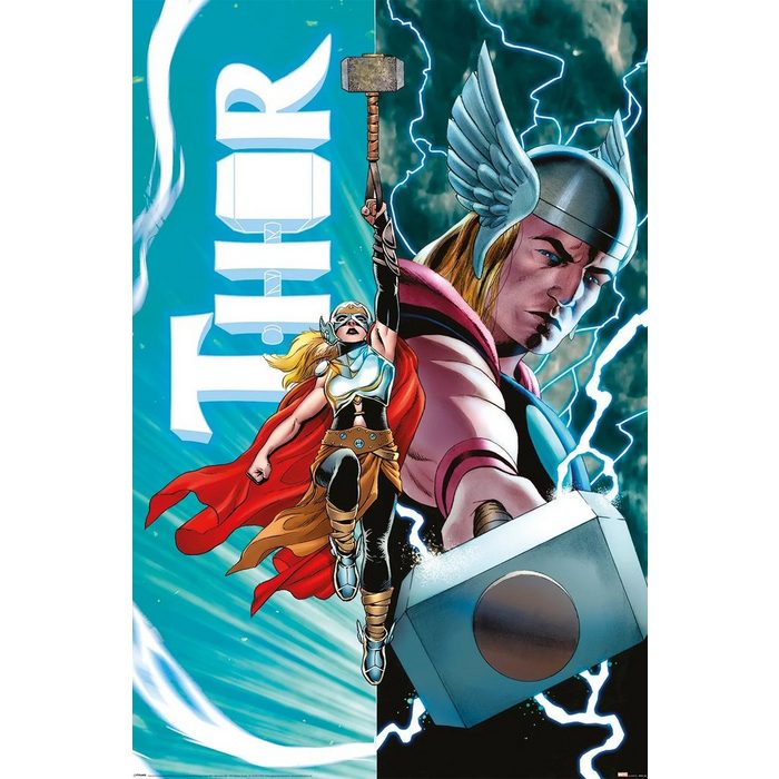 PYRAMID Poster Marvel Poster Thor Thor Versus Female Thor 61 x 91 5 cm