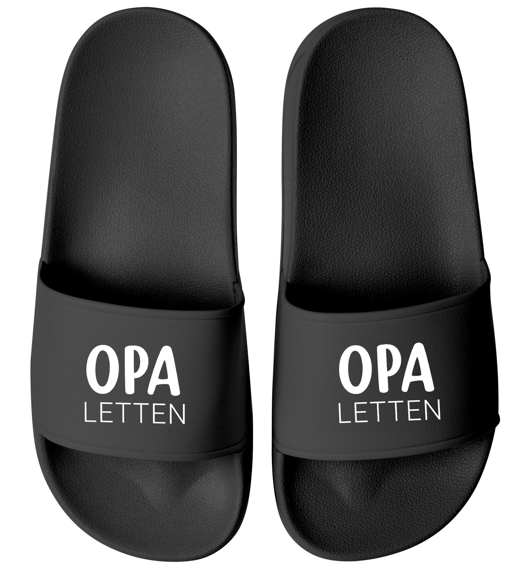 MoonWorks Badeschlappen Papa/Opa Letten Badelatschen mit Spruch Lustig Badesandale