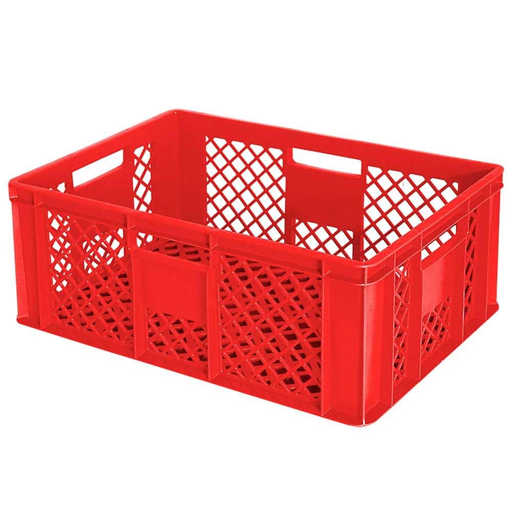 BRB-Lagertechnik Stapelbox 54x Eurobehälter/Bäckerkiste durchbrochen, LxBxH 600x400x240 mm, Stoßfest, robust und formstabil