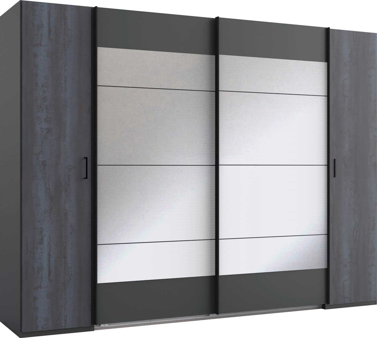 Wimex Dreh-/Schwebetürenschrank Kopenhagen (1-St) 272x65x208cm graphit Digitalprint Steel-Optik