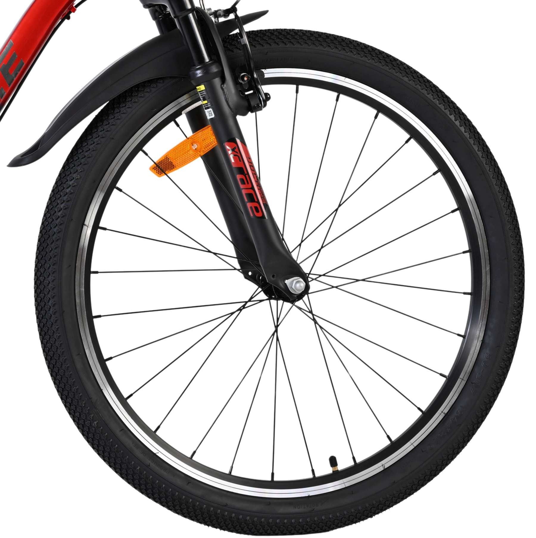Volare Kinderfahrrad XC Race Kinderfahrrad - 24 Zoll - Nexus 3 - Rot/Grau, Reflektoren, Klingel, Ständer; 85 % vormontiert