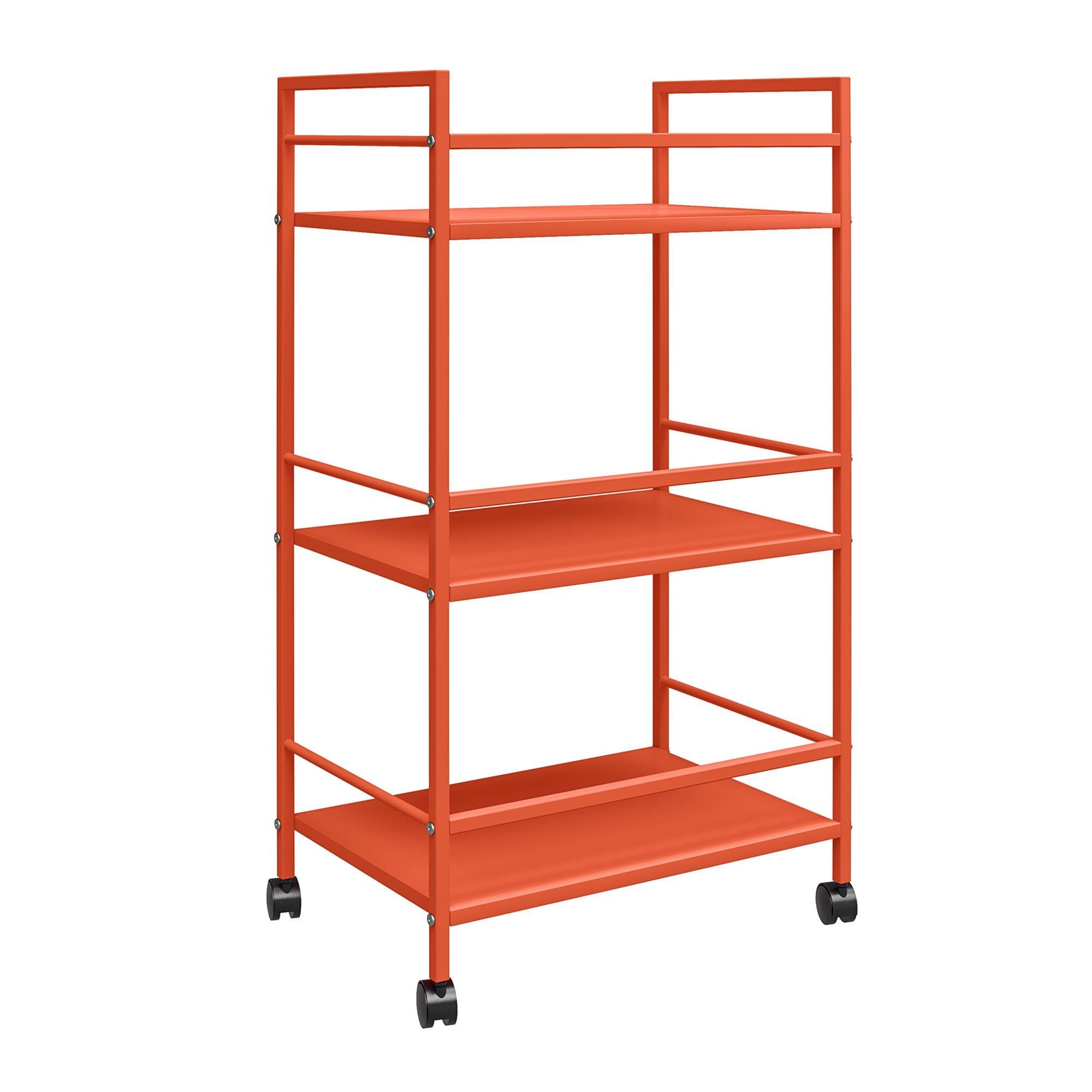 cm mit 3 Breite Fächer, Cache, aus Rollwagen 43 orange Metall loft24