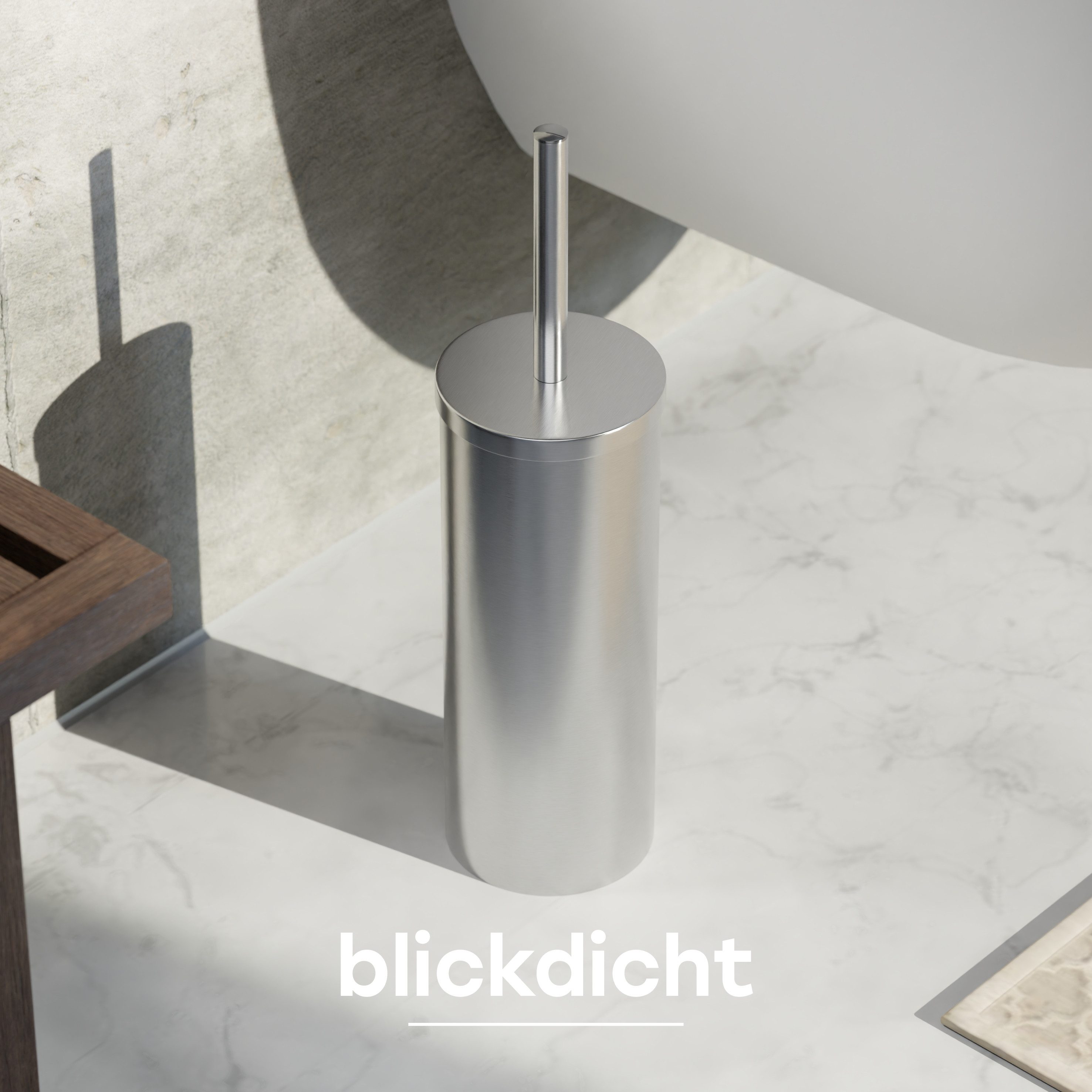 SAVEGA WC-Reinigungsbürste SAVEGA - Klobürste Silikon Edelstahl - lang, Toilette, Gäste WC, Sanitärraum, Badezimmer, diskretem Halter,Spritzschutz,Antibakterieller Bürstenhalter