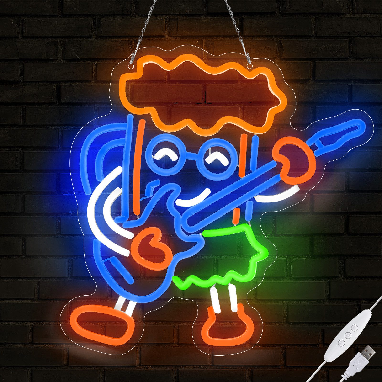 Laybasic Nachtlicht Beer Neon Schilder, 6 Helligkeit Einstellen, USB Batterie Gepierct, 35.5×36cm,für Club Party Spielzimmer