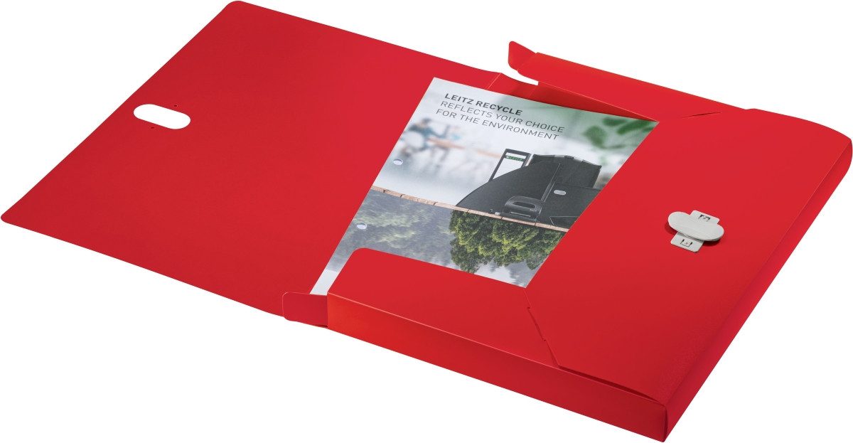 Fächermappe Ablagebox Recycle A4 PP 30mm rot.