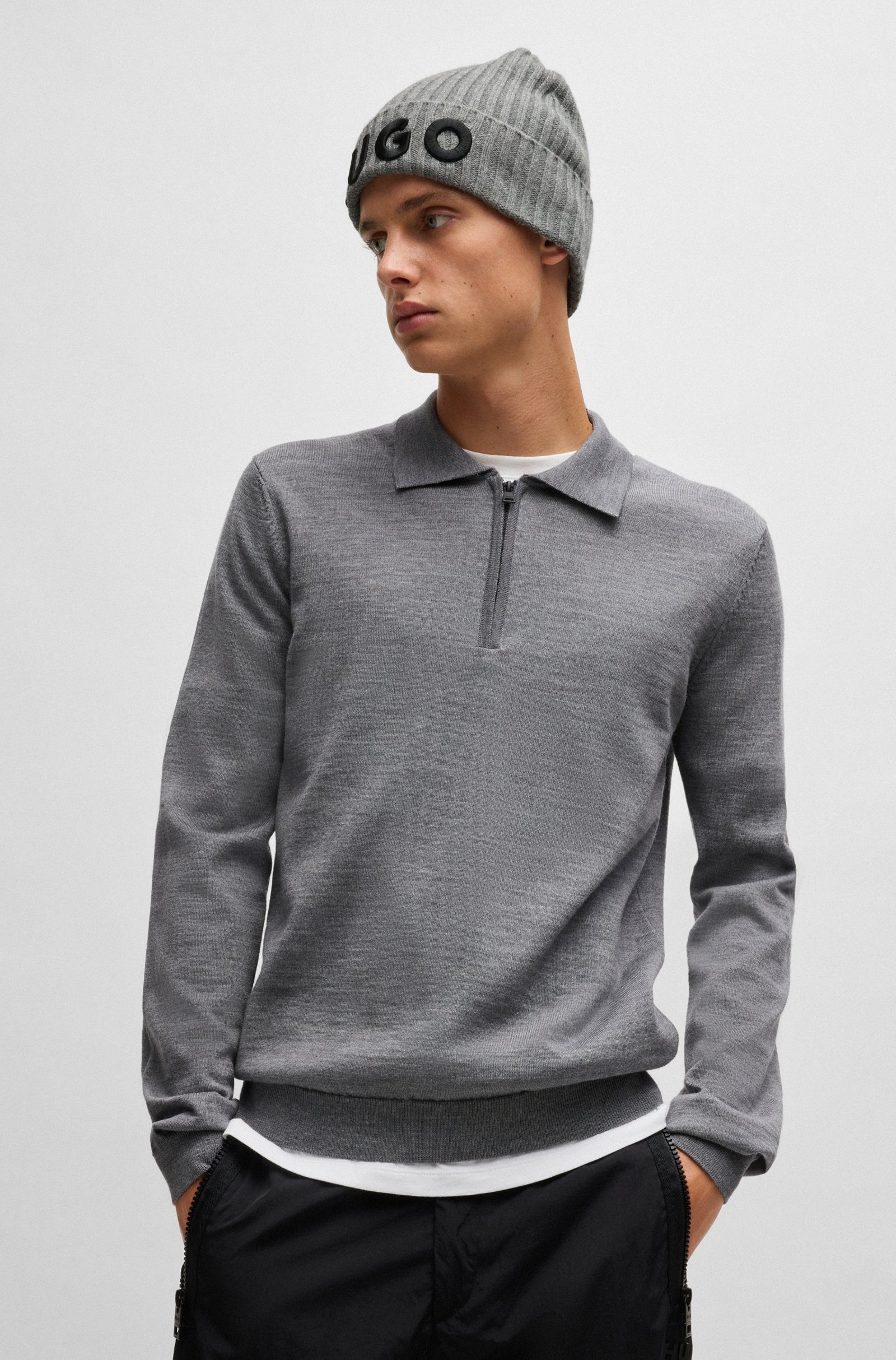 HUGO Strickmütze 10265980 01 (keine Angabe, 1-St)