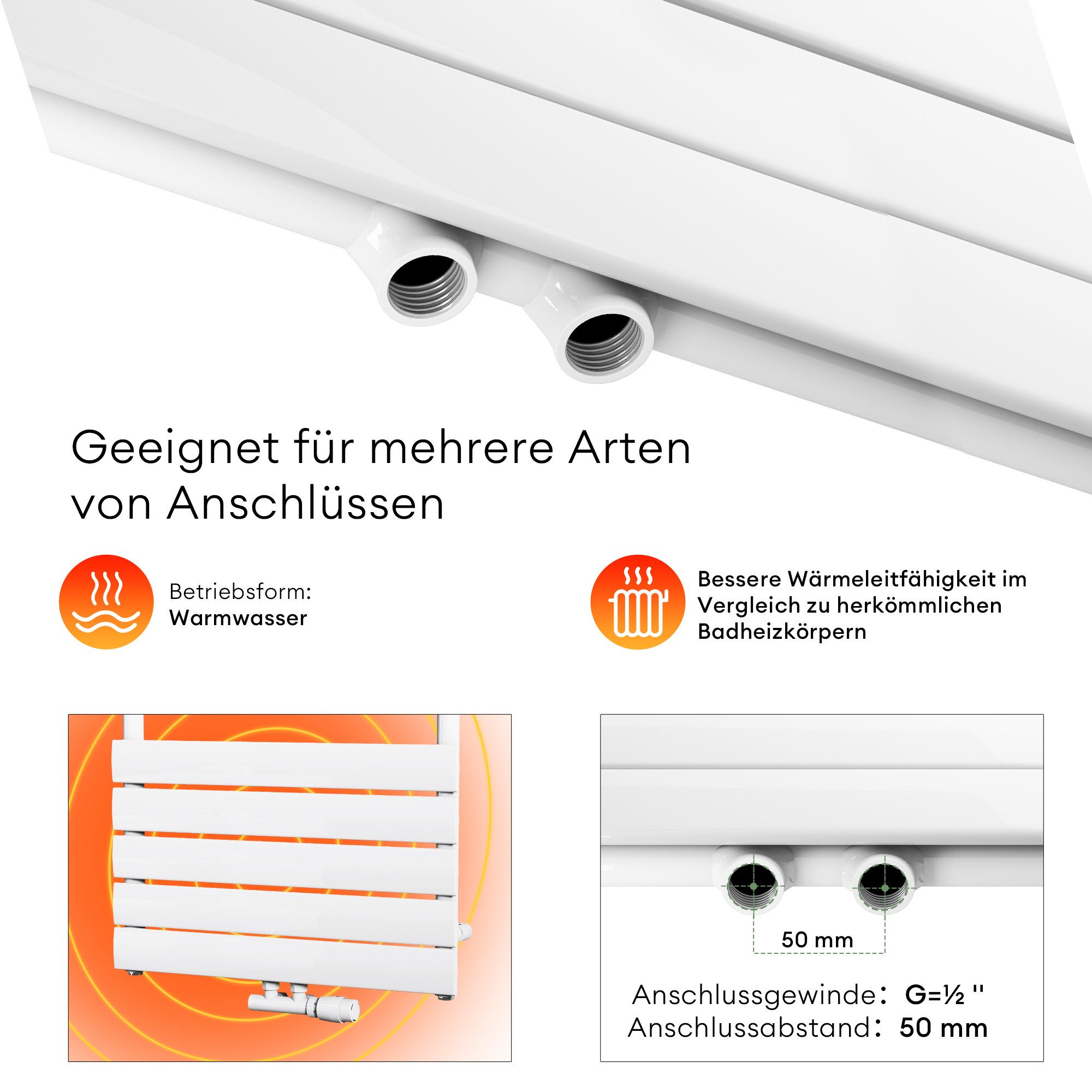 Mai & Mai Badheizkörper paneelheizkörper Handtuchheizkörper Horizontal FH – Bild 5 von 5